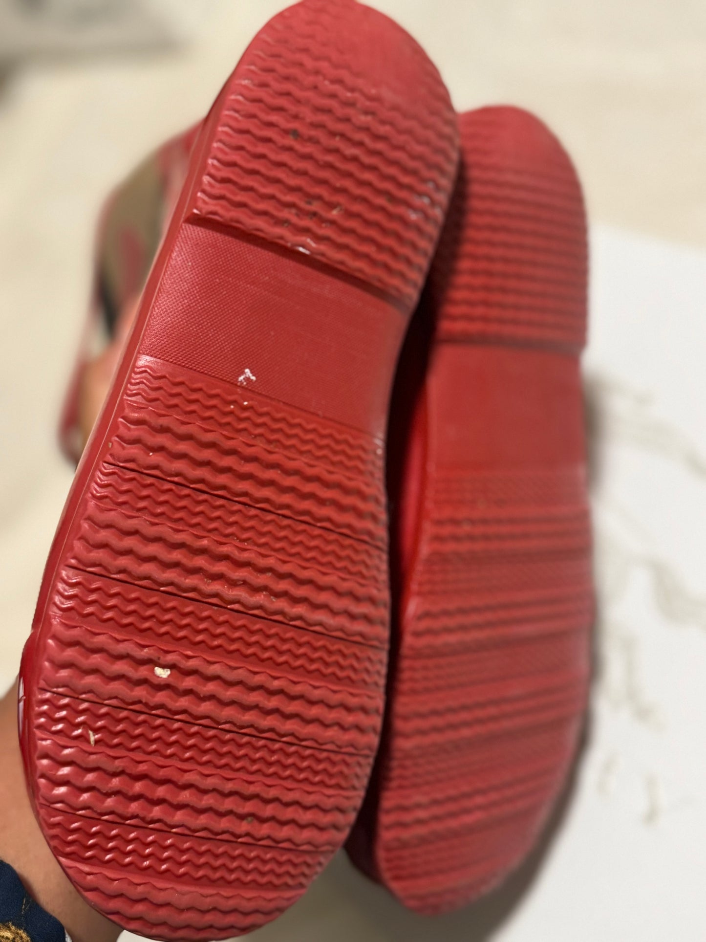 Burberry Red Nova Check Heart Rain Boots - Size 33