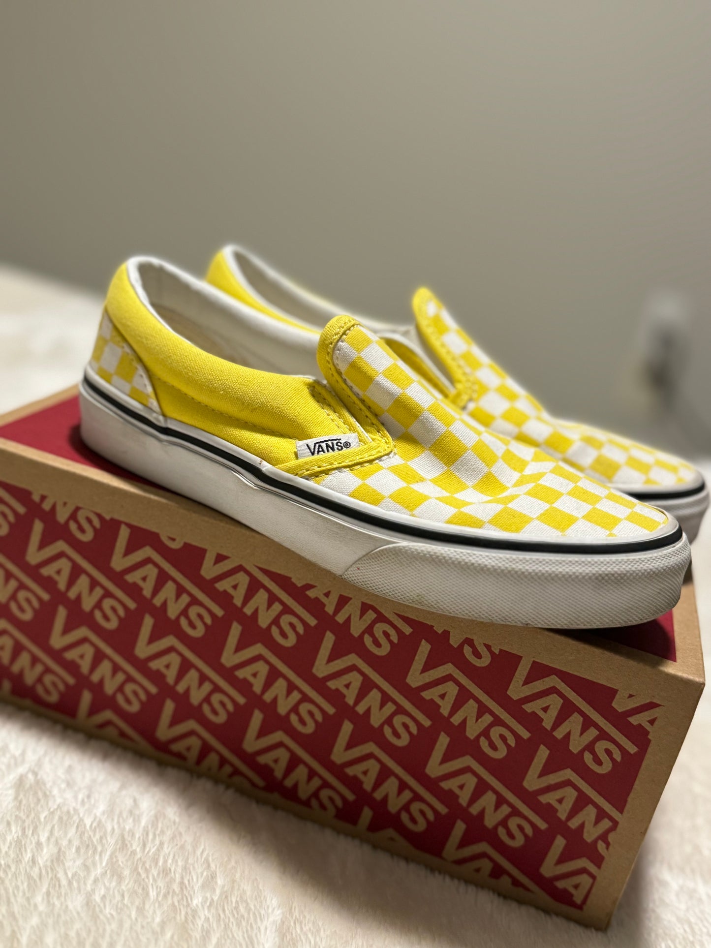 Vans Slip-On Checkerboard Cyber Yellow - Size 3