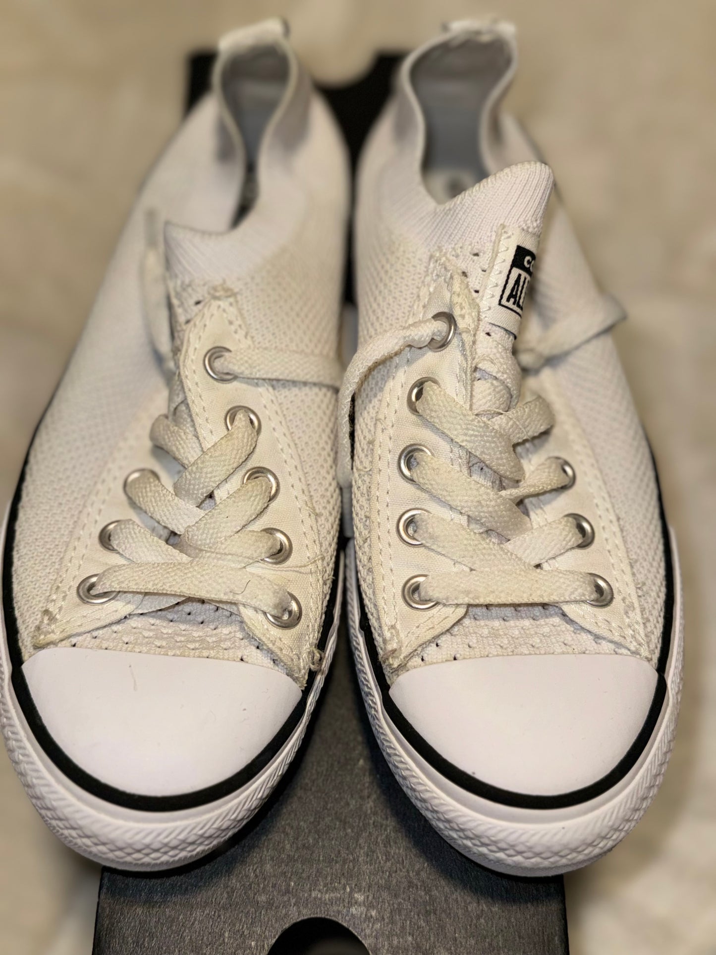 Converse AllStar - White w/ Black Trim - Size 2