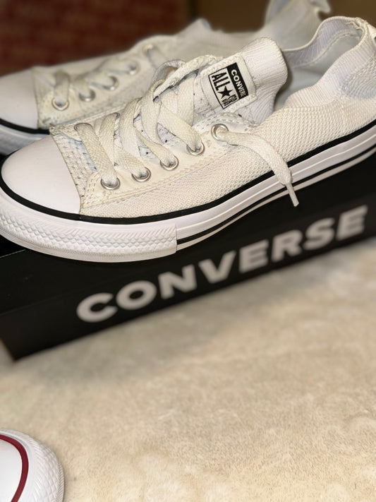 Converse AllStar - White w/ Black Trim - Size 2