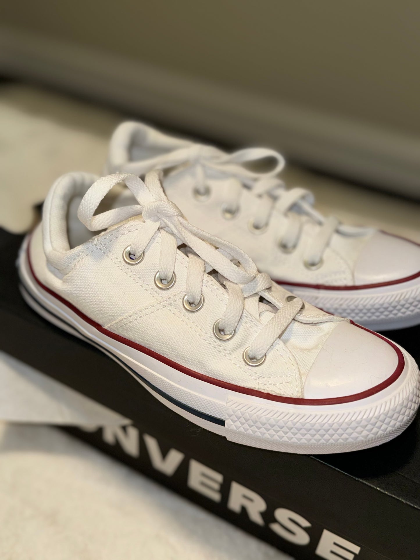 Converse AllStar - White with Red Trim - Size 5