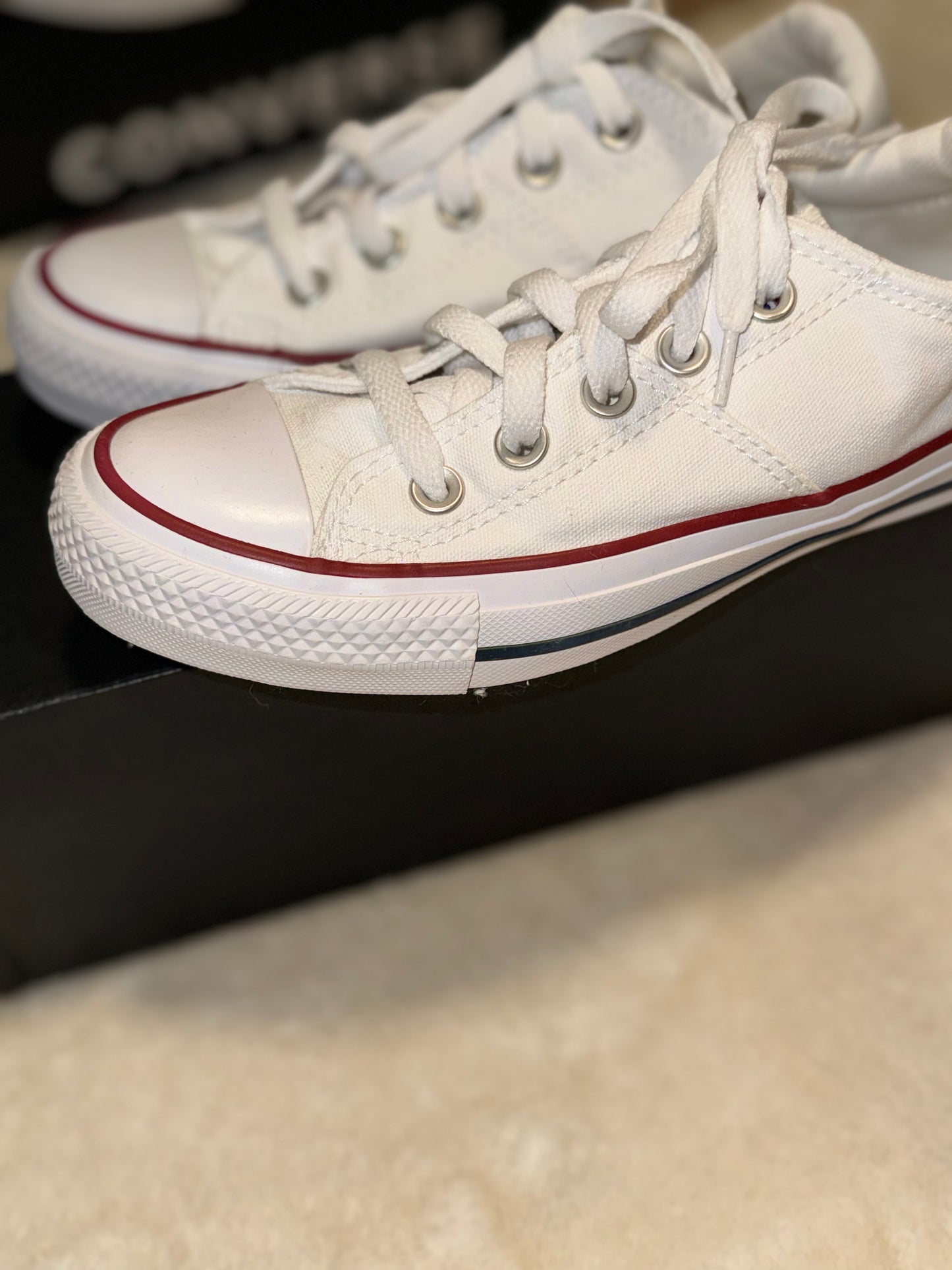 Converse AllStar - White with Red Trim - Size 5